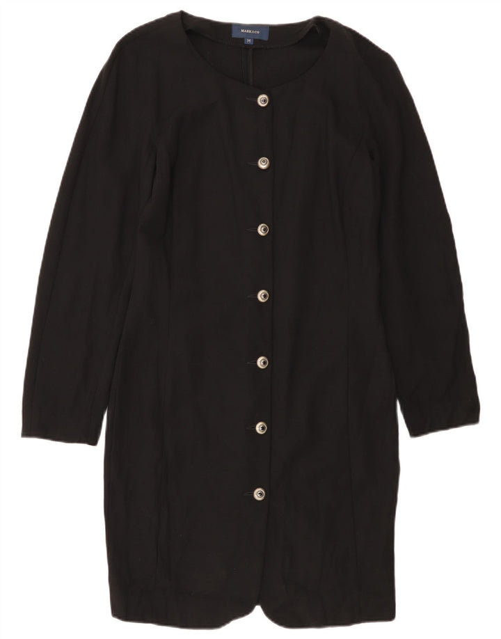 Vintage Womens Shirt Dress UK 12 Medium Black
