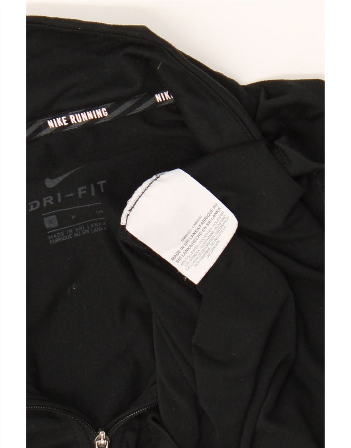 Nike Mens Dri Fit Zip Neck Pullover Tracksuit Top Small Black Polyester