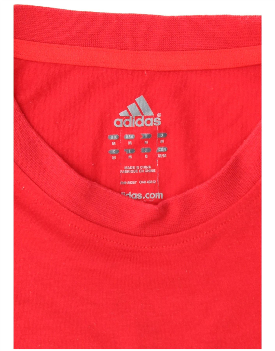 ADIDAS Mens Bulls Graphic T-Shirt Top Medium Red Polyester