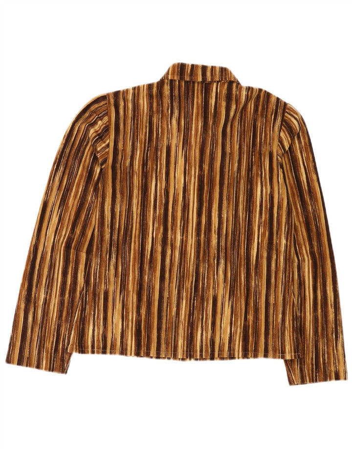 Vintage Womens Shirt UK 12 Medium Brown Striped