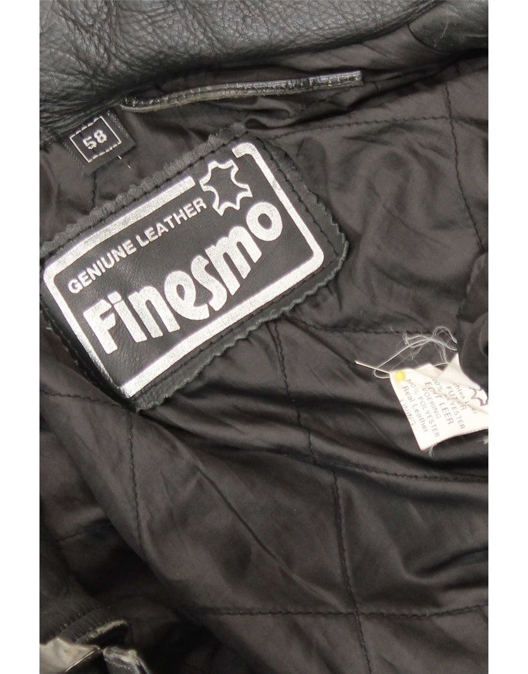 Vintage Mens Leather Biker Jacket Large Black Leather