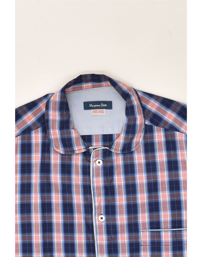 MASSIMO DUTTI Mens Shirt Medium Navy Blue Check | Vintage Massimo Dutti | Thrift | Second-Hand Massimo Dutti | Used Clothing | Messina Hembry 