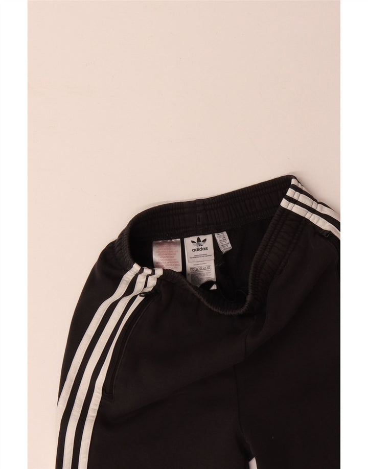 ADIDAS Boys Tracksuit Trousers Joggers 11-12 Years  Black Colourblock