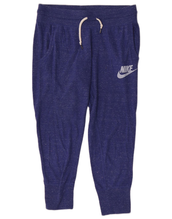 Nike Womens Graphic Tracksuit Trousers Joggers UK 10 Small Blue Flecked
