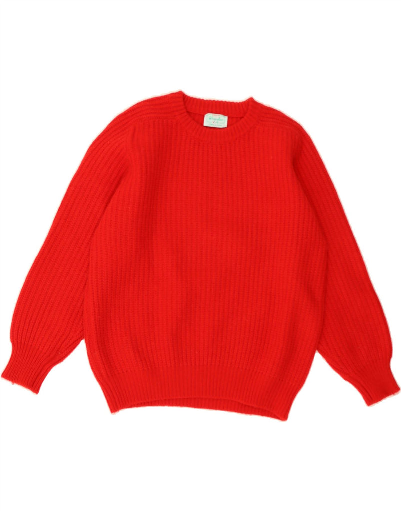 BENETTON Womens Crop Crew Neck Jumper Sweater IT 46 Large Red Wool Vintage Benetton and Second-Hand Benetton from Messina Hembry 