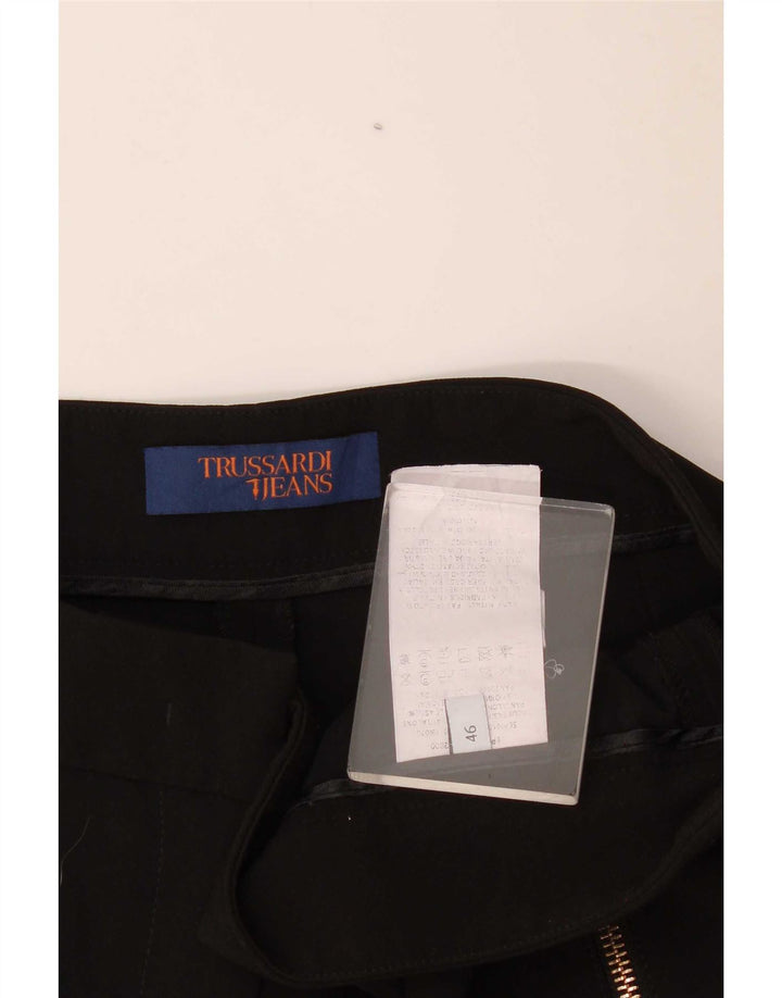 Trussardi Womens Slim Casual Trousers IT 46 Large W36 L27 Black Polyester
