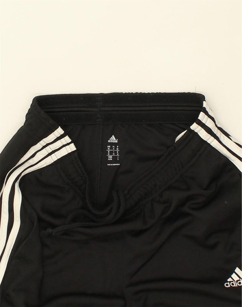 ADIDAS Womens Tracksuit Trousers UK 12 Medium Black Polyester | Vintage Adidas | Thrift | Second-Hand Adidas | Used Clothing | Messina Hembry 