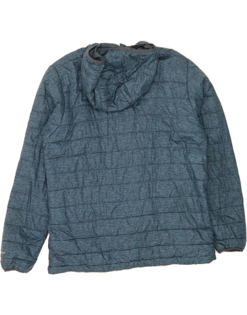 COLUMBIA Mens Omni-Heat Hooded Padded Jacket UK 40 Large Blue Flecked Vintage Columbia and Second-Hand Columbia from Messina Hembry 