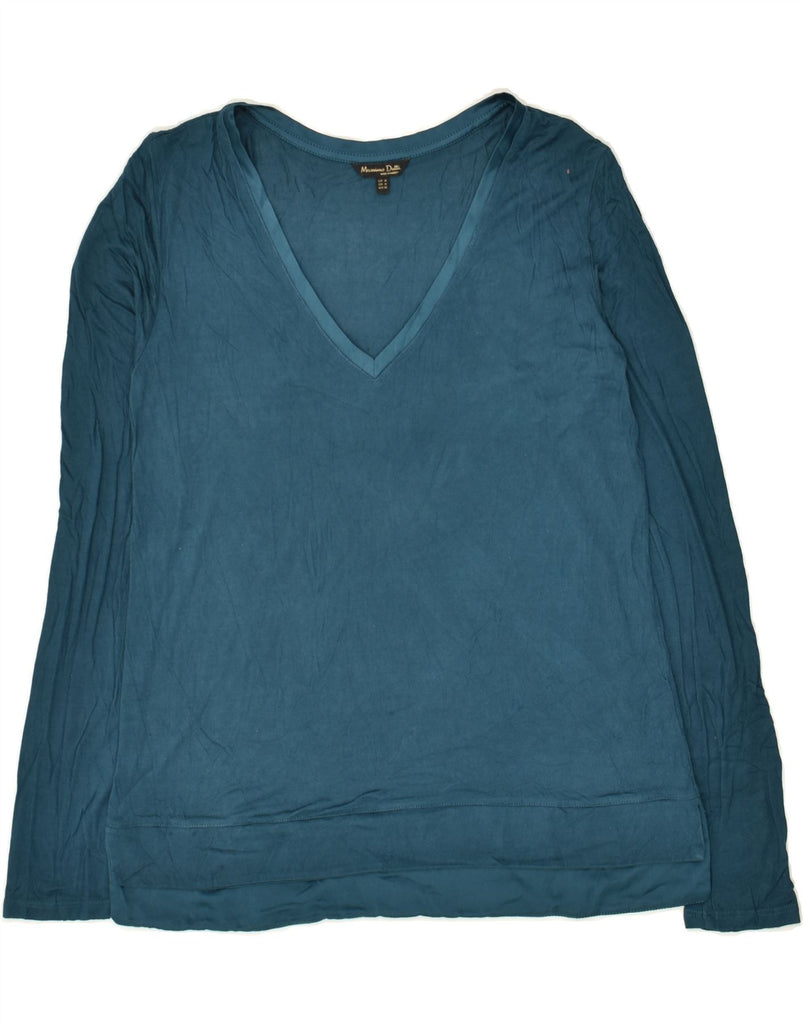 MASSIMO DUTTI Womens Top Long Sleeve UK 12 Medium Blue | Vintage Massimo Dutti | Thrift | Second-Hand Massimo Dutti | Used Clothing | Messina Hembry 