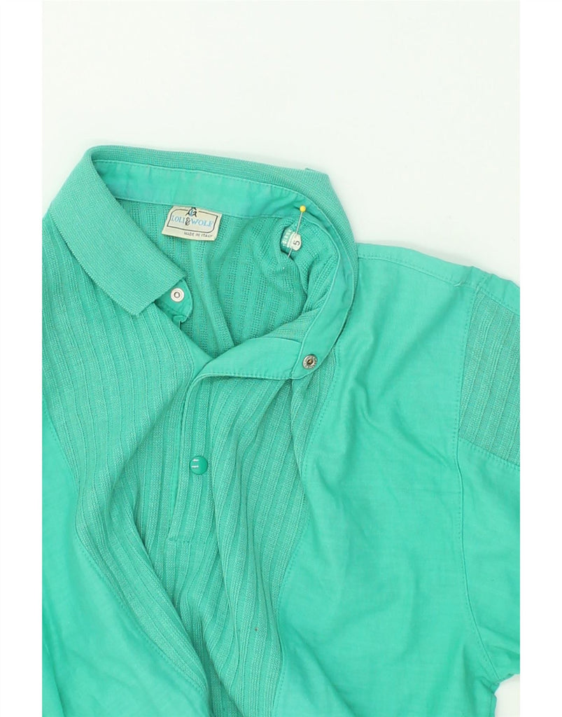 VINTAGE Mens Polo Shirt Medium Turquoise Cotton | Vintage Vintage | Thrift | Second-Hand Vintage | Used Clothing | Messina Hembry 