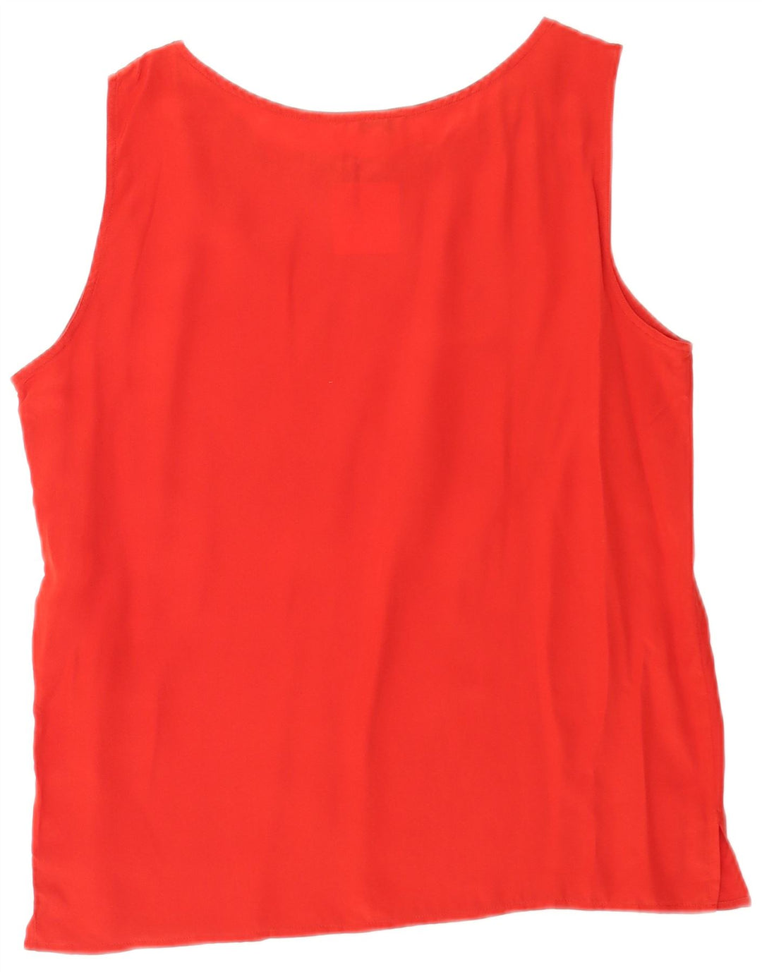 Vintage Womens Sleeveless Blouse Top UK 16 Large Red Silk