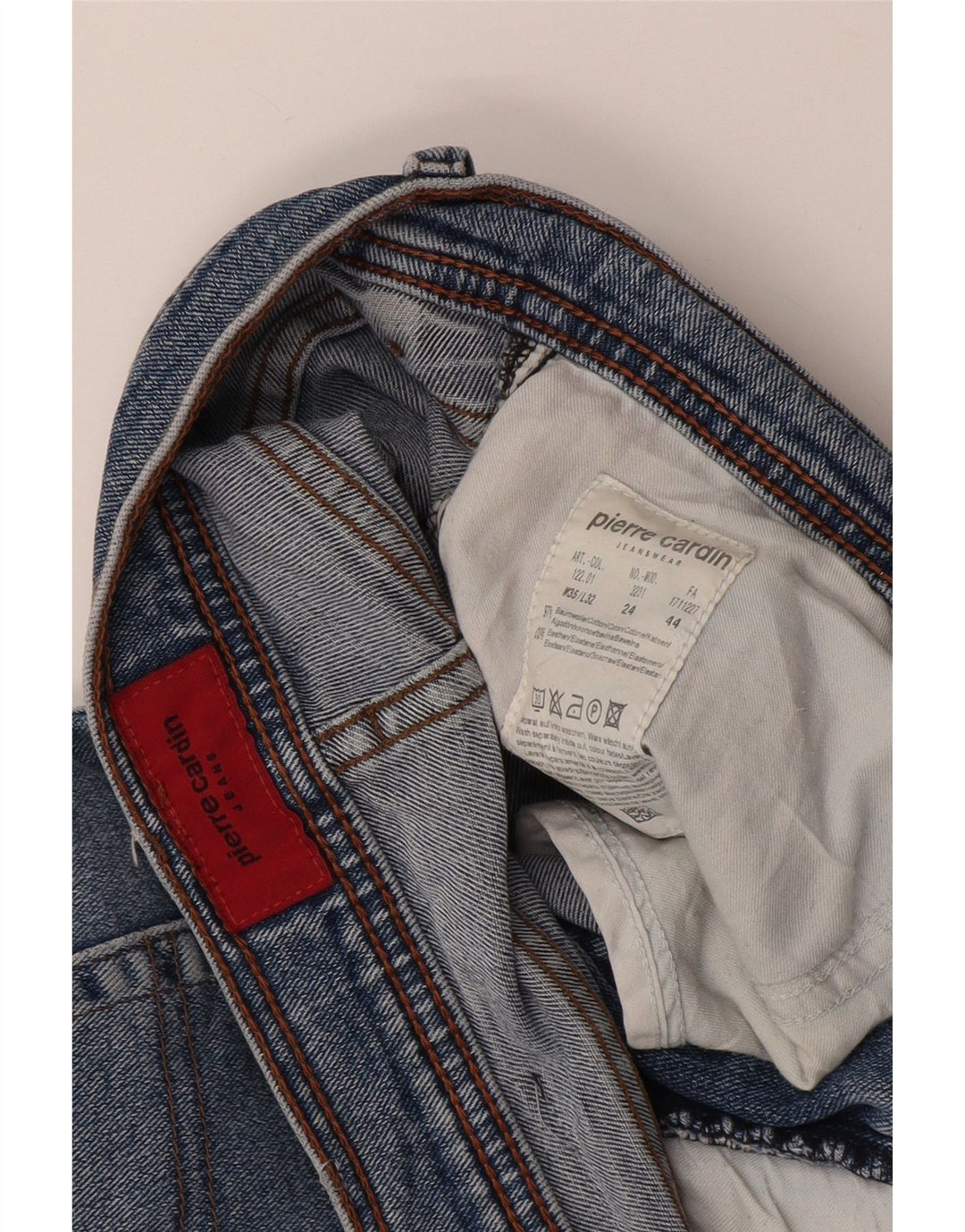 Pierre Cardin Mens Straight Jeans W35 L32 Blue Cotton