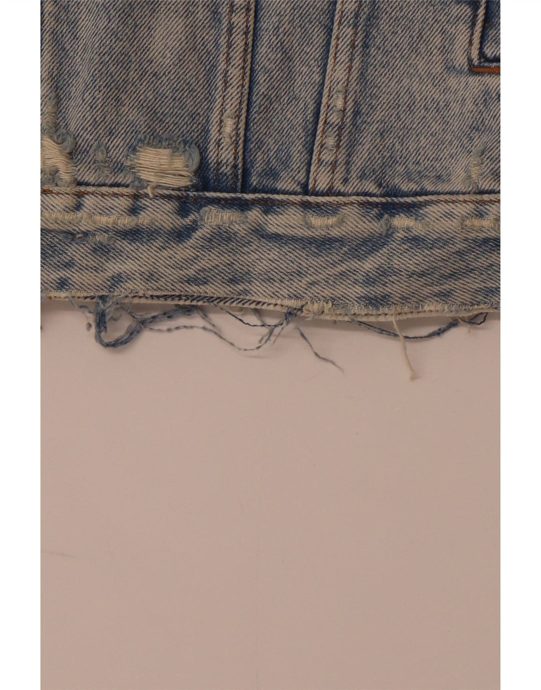 ZARA Mens Distressed Denim Jacket UK 38 Medium Blue Cotton
