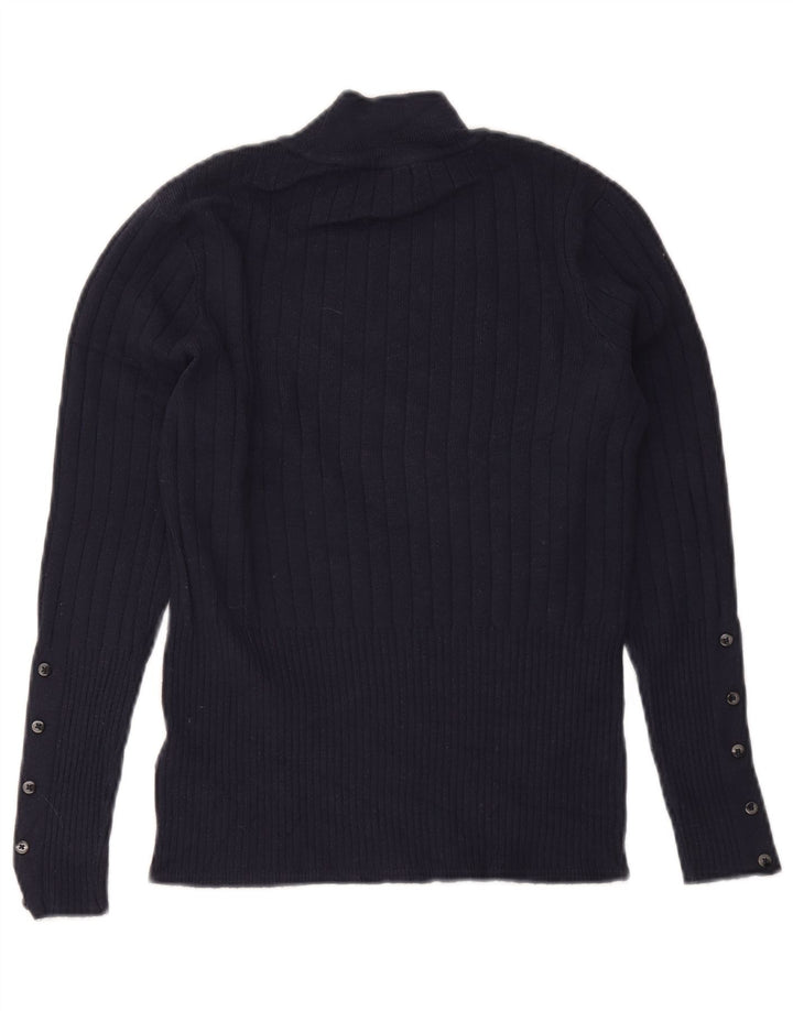 Marks & Spencer Womens Turtle Neck Jumper Sweater UK 12 Medium Navy Blue