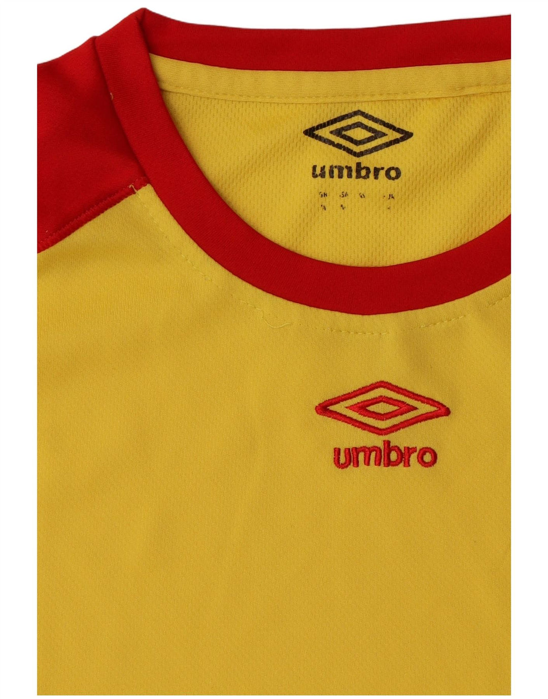 Umbro Mens T-Shirt Top Medium Yellow Colourblock