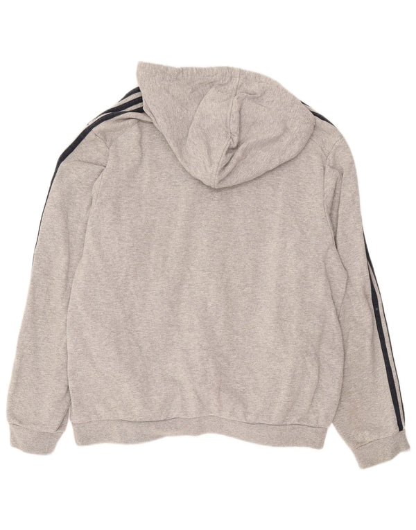 Adidas Mens Hoodie Jumper XL Grey Cotton