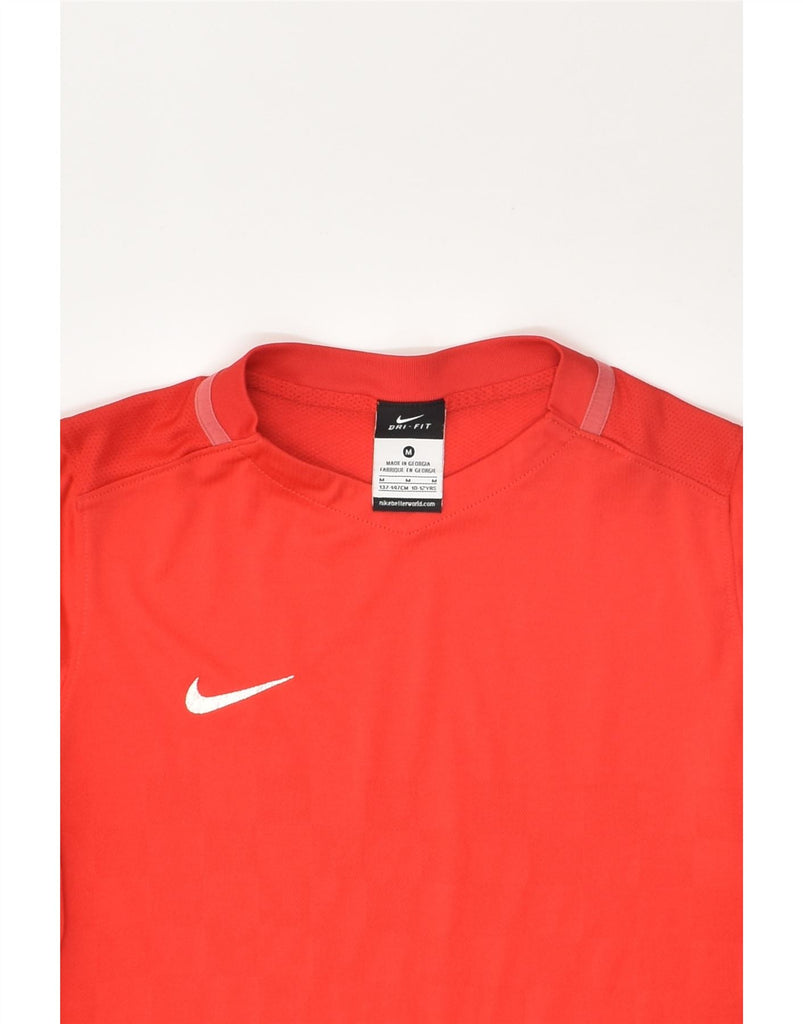 NIKE Boys Dri Fit Top Long Sleeve 10-11 Years Medium Red Polyester | Vintage Nike | Thrift | Second-Hand Nike | Used Clothing | Messina Hembry 