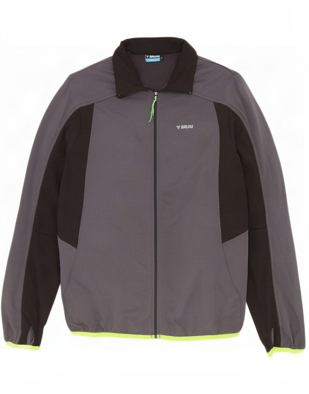 Brugi Mens Tracksuit Top Jacket Medium Grey Colourblock Polyester