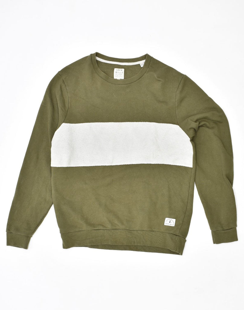 JACK WILLS Mens Sweatshirt Jumper Large Green Cotton | Vintage Jack Wills | Thrift | Second-Hand Jack Wills | Used Clothing | Messina Hembry 