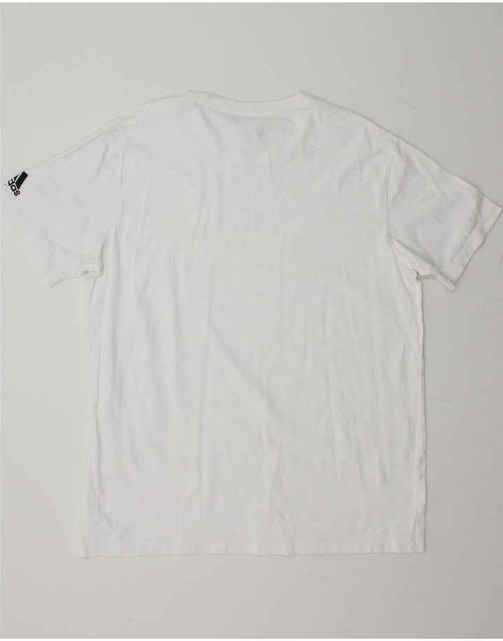 ADIDAS Mens T-Shirt Top XL White Cotton Vintage Adidas and Second-Hand Adidas from Messina Hembry 