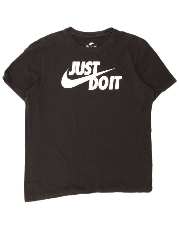 Nike Mens Graphic T-Shirt Top Large Black Cotton