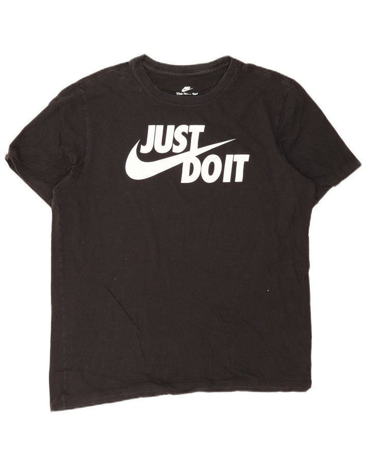 Nike Mens Graphic T-Shirt Top Large Black Cotton