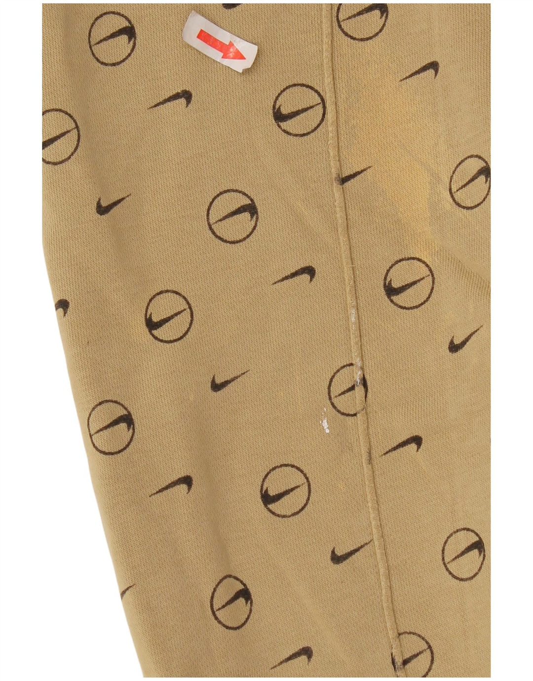 Nike Mens Graphic Tracksuit Trousers Joggers Small Beige Geometric
