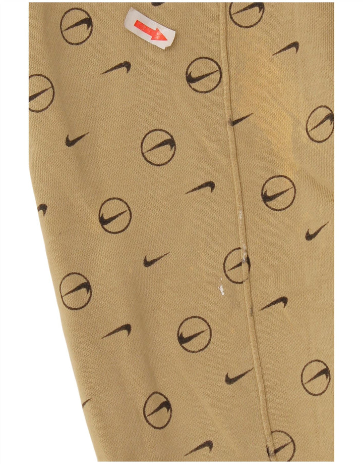 Nike Mens Graphic Tracksuit Trousers Joggers Small Beige Geometric