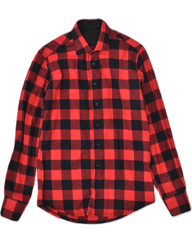 VINTAGE Mens Flannel Shirt XS Red Check Cotton | Vintage | Thrift | Second-Hand | Used Clothing | Messina Hembry 