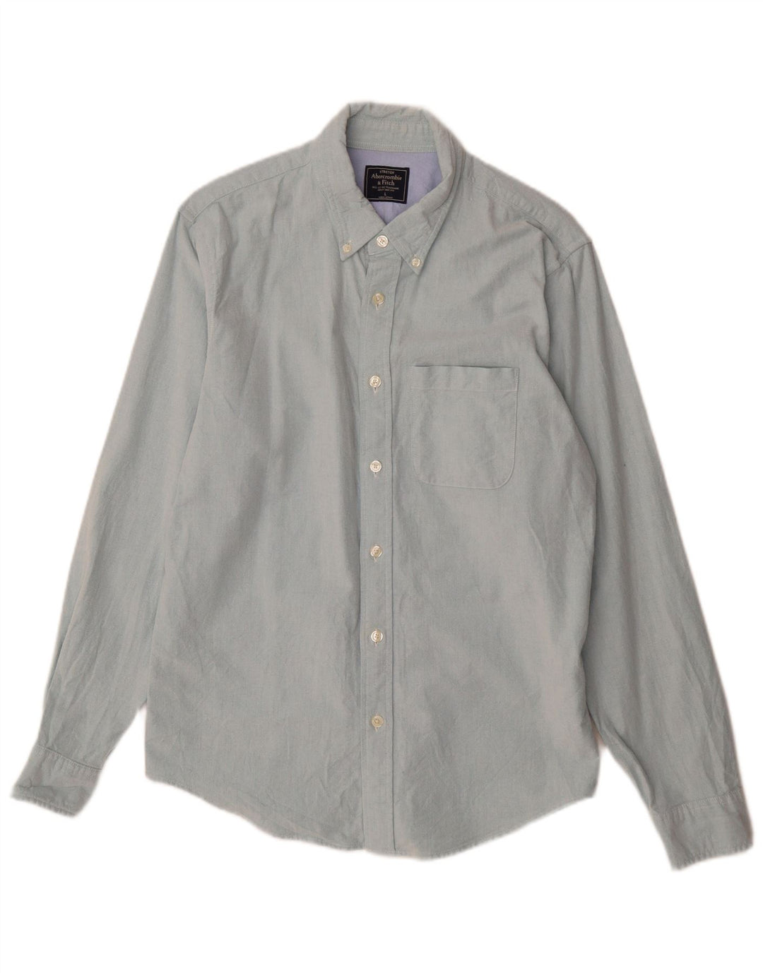 Abercrombie & Fitch Mens Stretch Shirt Large Blue Cotton