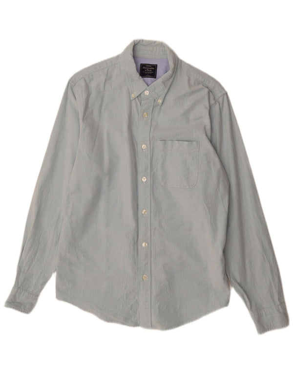 Abercrombie & Fitch Mens Stretch Shirt Large Blue Cotton