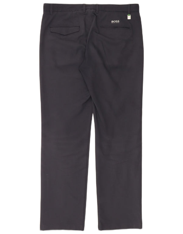 Hugo Boss Mens Straight Chino Trousers IT 48 Medium W32 L32 Navy Blue