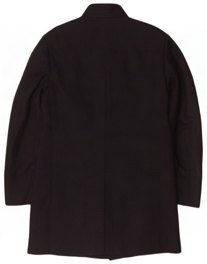 Hugo Boss Mens Overcoat UK 52 XL Navy Blue Wool