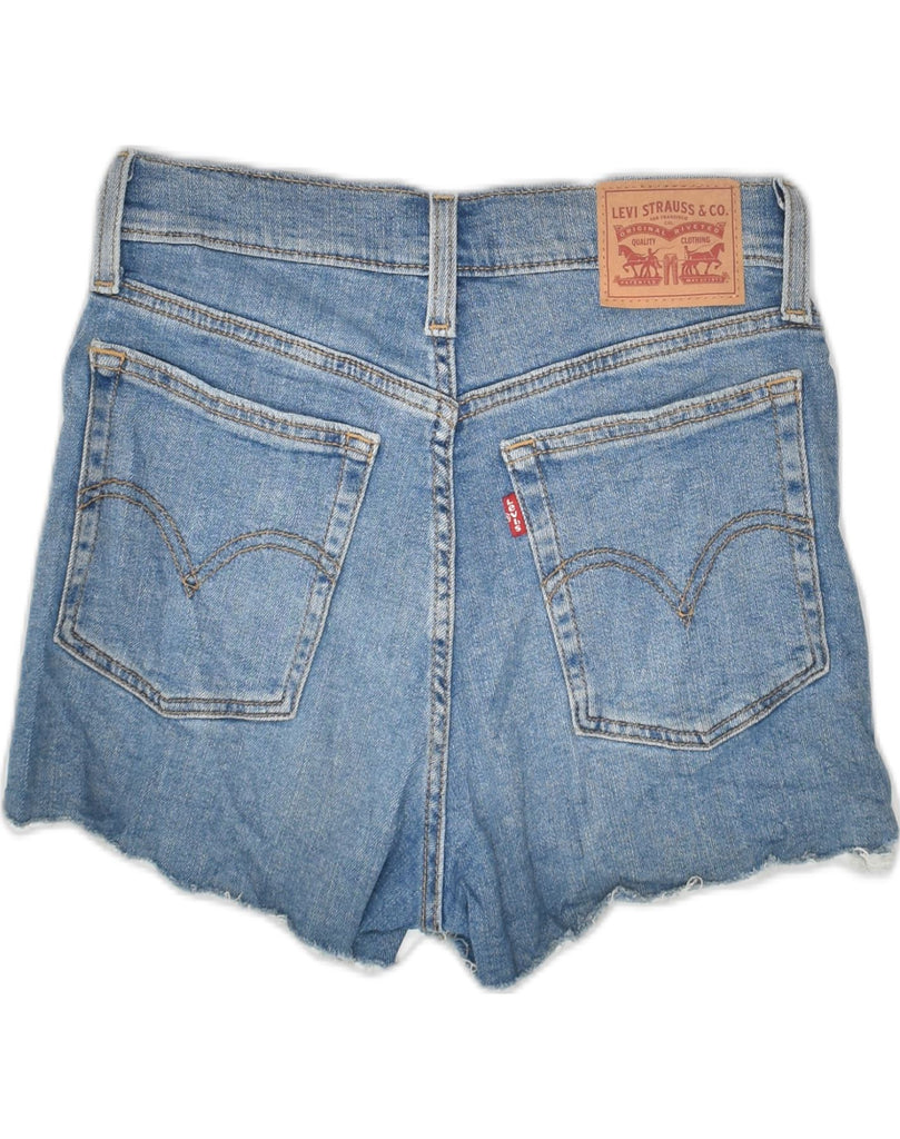 LEVI'S Womens High Waist Distressed Denim Shorts W26 Small Blue Cotton | Vintage Levi's | Thrift | Second-Hand Levi's | Used Clothing | Messina Hembry 