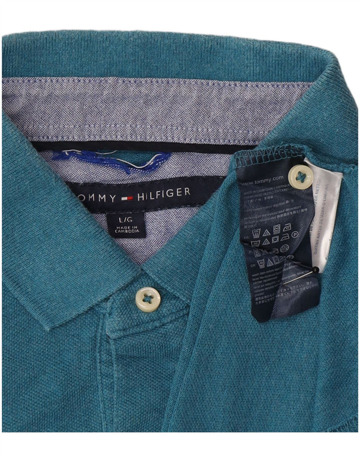 Tommy Hilfiger Mens Polo Shirt Large Blue Cotton