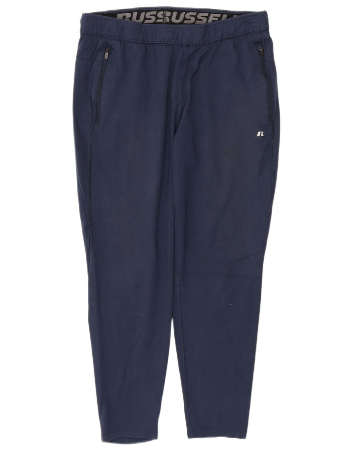 RUSSELL ATHLETIC Mens Tracksuit Trousers Large Navy Blue Rayon