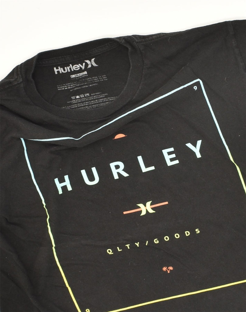 HURLEY Mens Graphic T-Shirt Top Small Black Cotton | Vintage Hurley | Thrift | Second-Hand Hurley | Used Clothing | Messina Hembry 