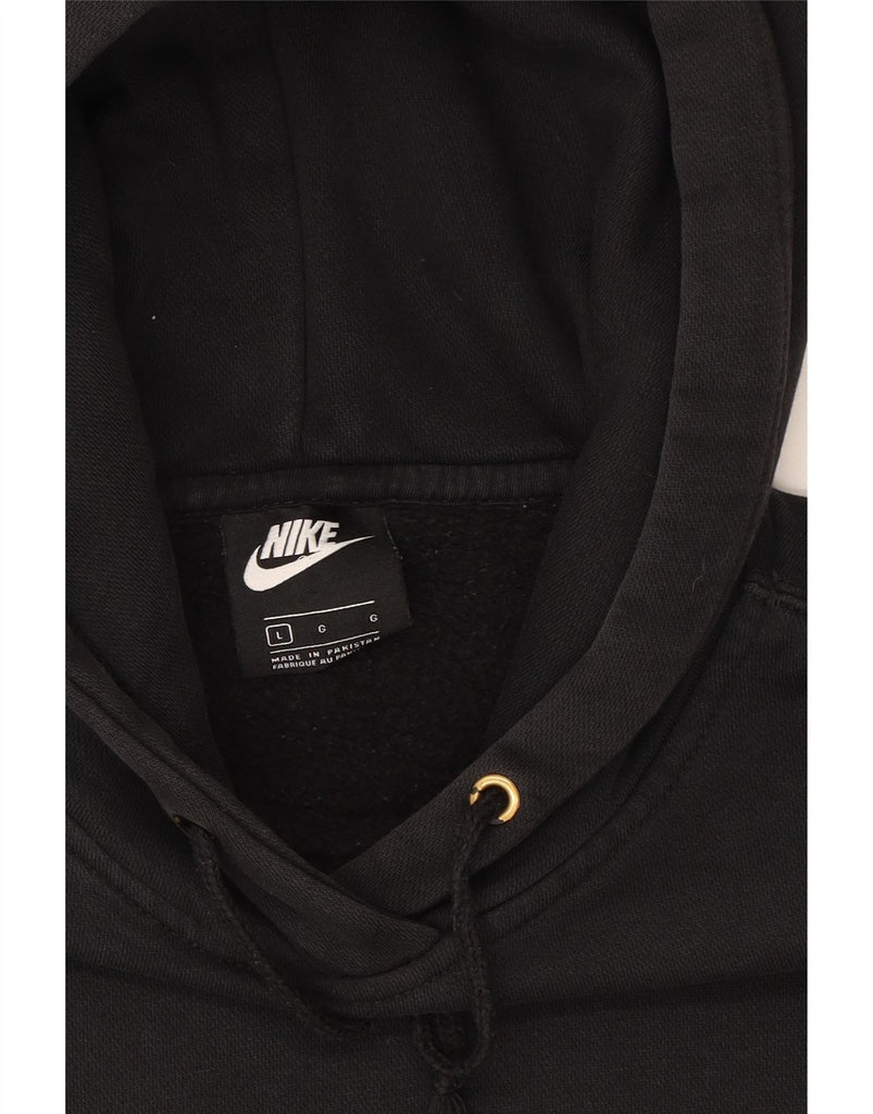 NIKE Womens Oversized Hoodie Jumper UK 16 Large Black Cotton Vintage Nike and Second-Hand Nike from Messina Hembry 