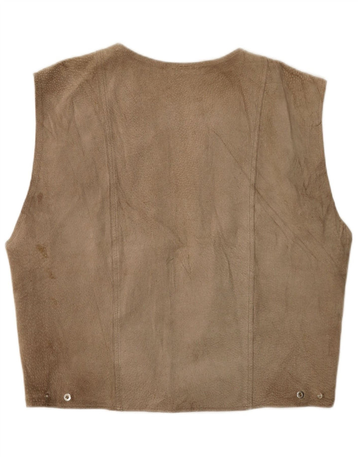 Vintage Mens Suede Waistcoat Medium Beige