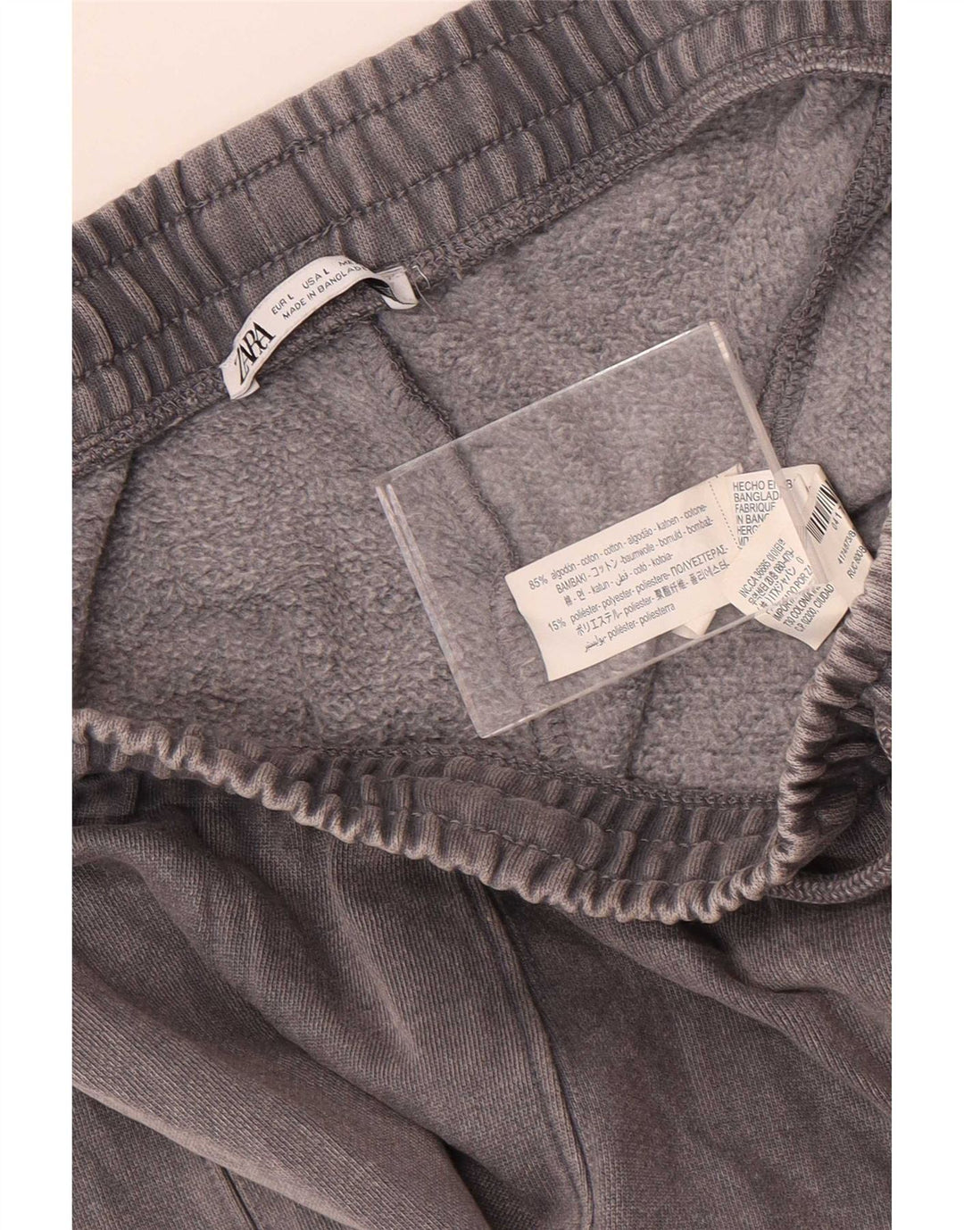 Zara Womens Wide Leg Tracksuit Trousers Large Grey Cotton