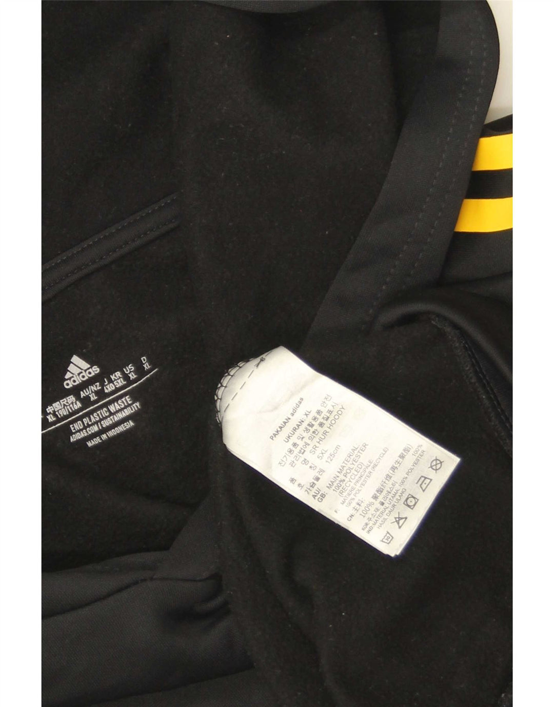 Adidas Mens Graphic Hoodie Jumper XL Black Polyester