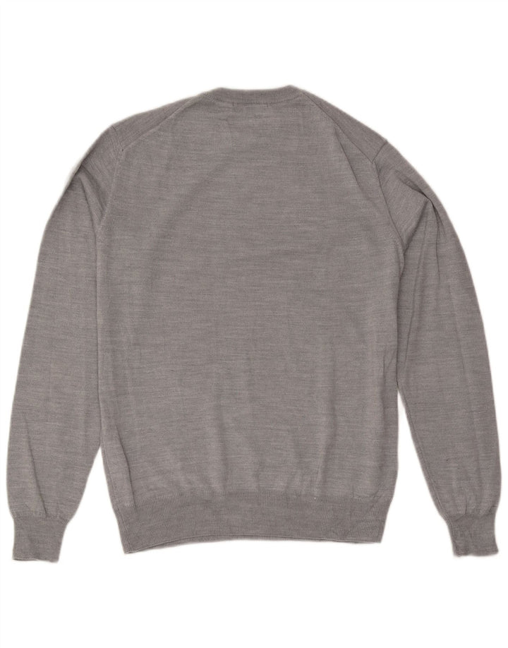Trussardi Mens Crew Neck Jumper Sweater Medium Grey Wool