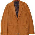 Zara Mens 2 Button Blazer Jacket EU 48 Medium Brown Cotton