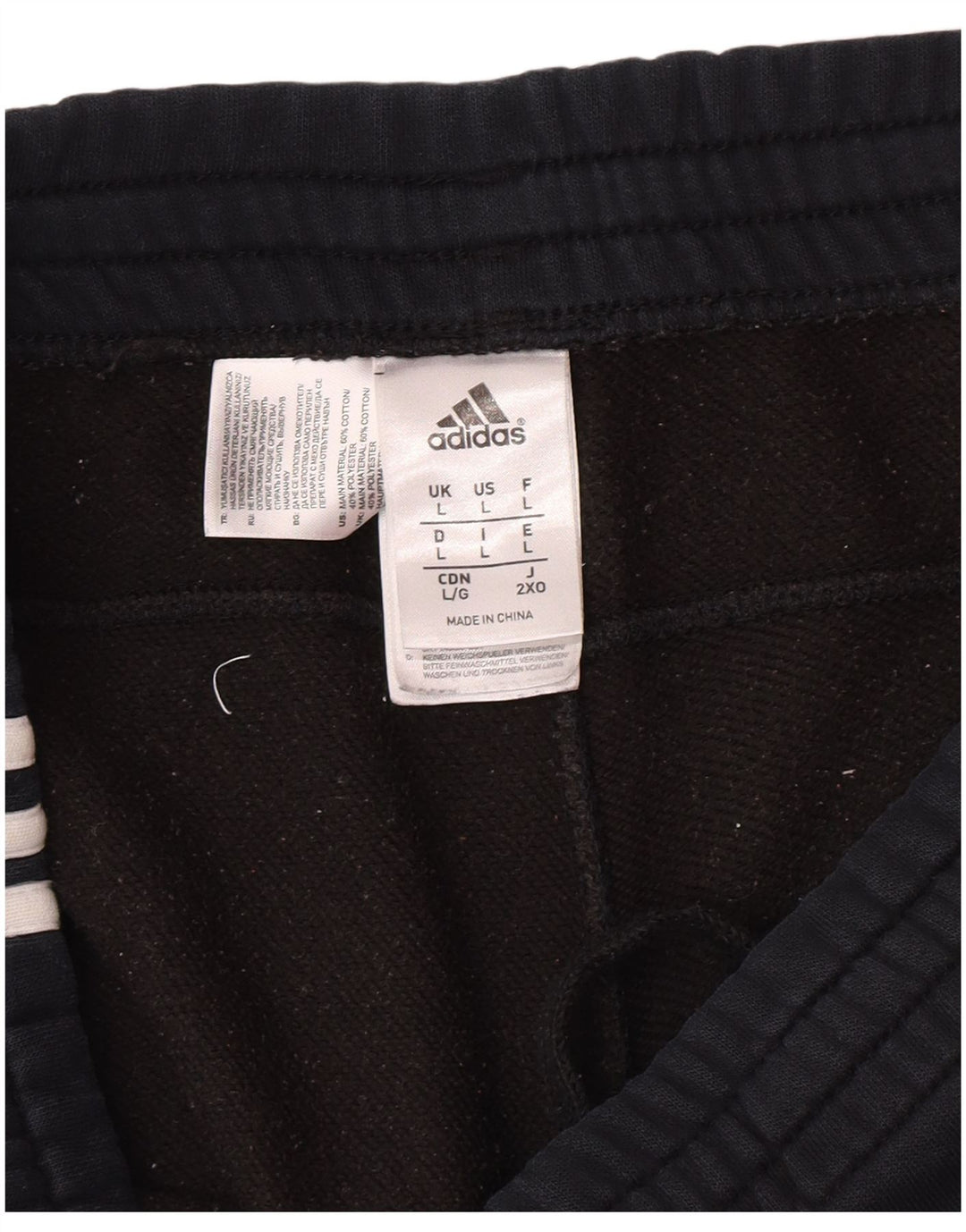 Adidas Mens Tracksuit Trousers Joggers Large Navy Blue Cotton
