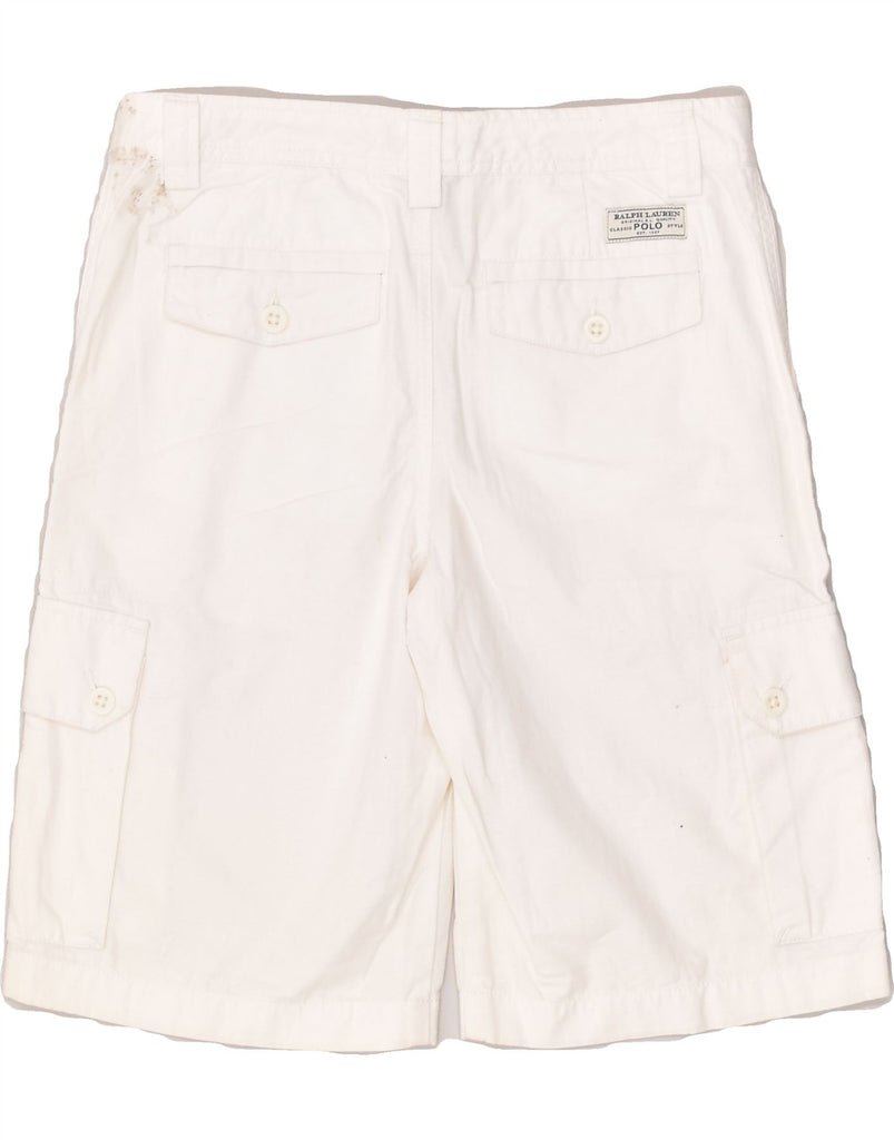 POLO RALPH LAUREN Girls Cargo Shorts 13-14 Years W28 White Cotton | Vintage Polo Ralph Lauren | Thrift | Second-Hand Polo Ralph Lauren | Used Clothing | Messina Hembry 