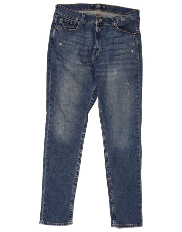 Hollister Mens Skinny Athletic Jeans W33 L32 Blue Cotton