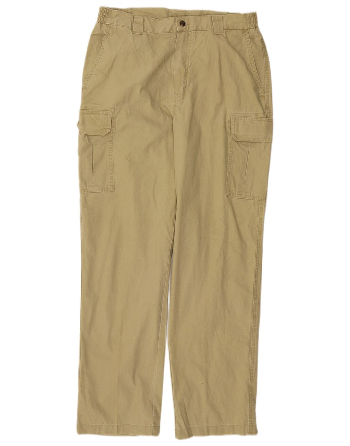 L.L.Bean Mens Tapered Cargo Trousers W34 L32 Khaki Cotton