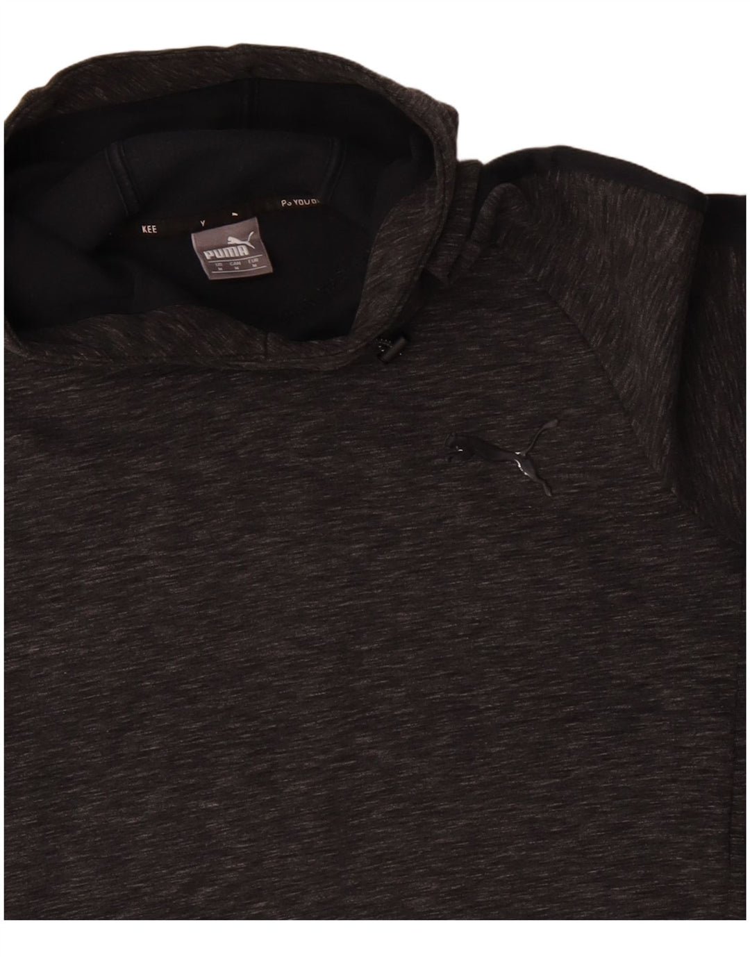 Puma Mens Hoodie Jumper Medium Grey Flecked Cotton