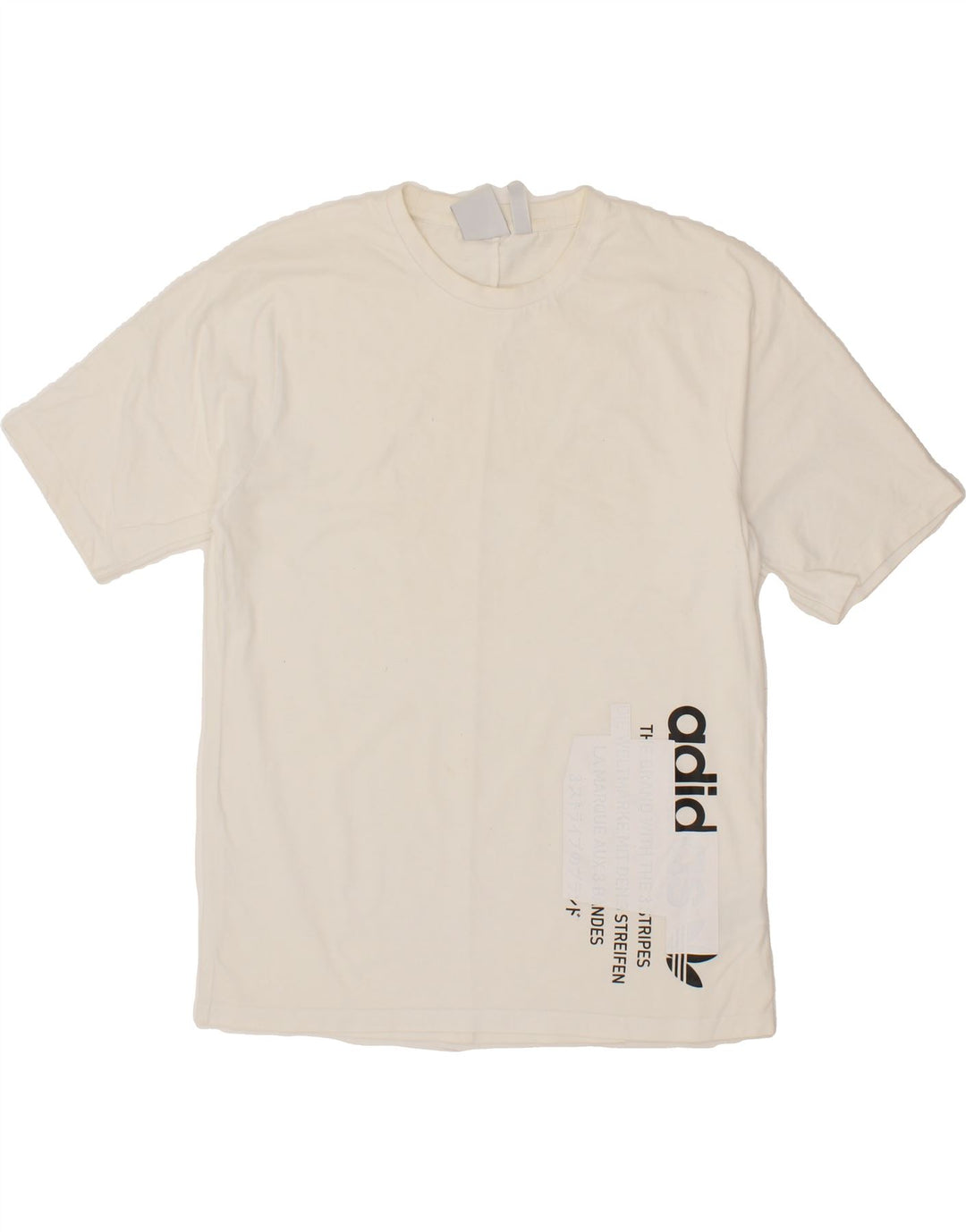 ADIDAS Mens Graphic T-Shirt Top Small White Cotton Vintage Adidas and Second-Hand Adidas from Messina Hembry 