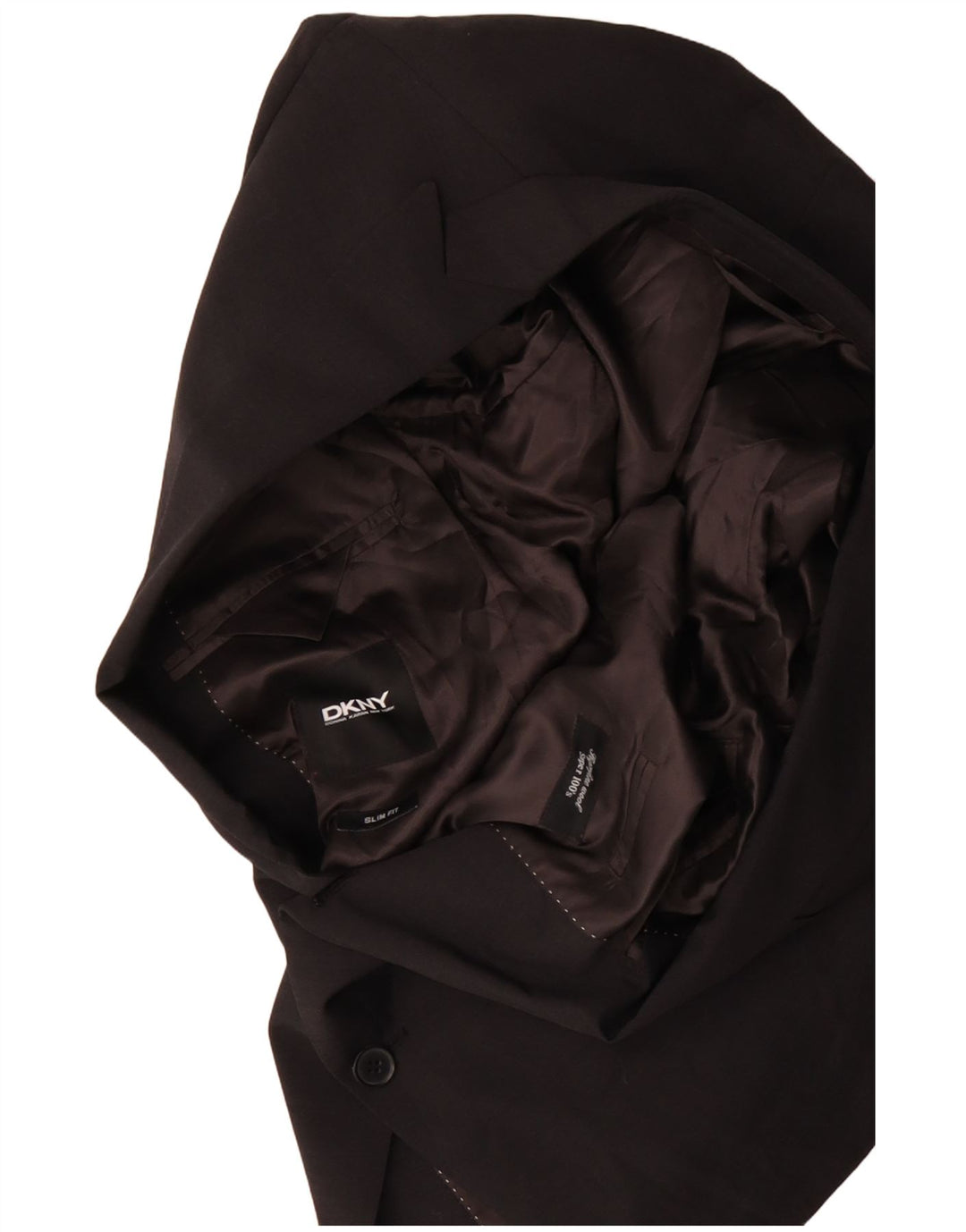 Dkny Mens Slim Fit 2 Button Blazer Jacket UK 40 Large Brown Wool